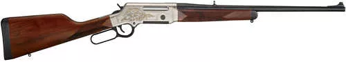 Henry Long Ranger Deluxe Full Size 243 Win 4+1 20" Blued Steel Barrel, Engraved Nickel-Plated w/24K Gold Inlay Steel Receiver, American Walnut Stock Right Hand