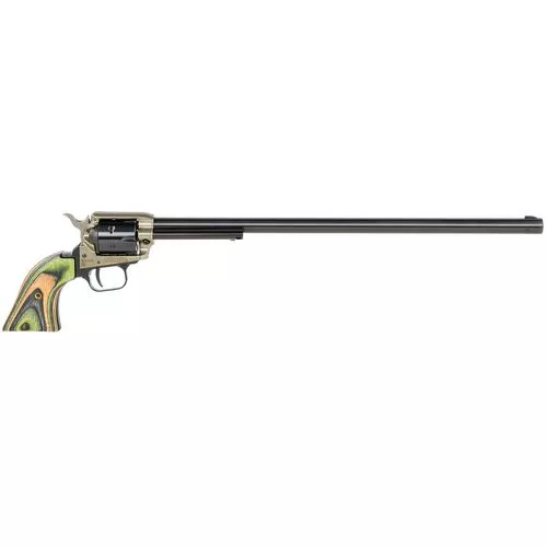 Heritage Mfg RR22CH16 Rough Rider22 LR 6rd 16" Case Hardened Steel Frame with Black Barrel & Cylinder Camo Laminate Grips & Fixed Sights