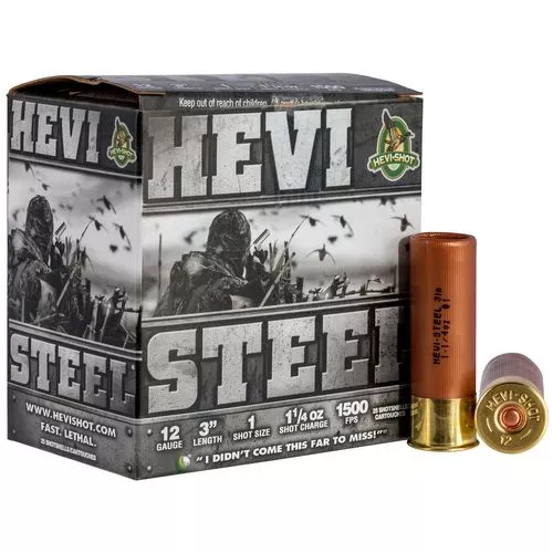 HEVI-Shot HS60001 Hevi-Steel12 Gauge 3" 1 1/4 oz 1 Shot 25 Bx/ 10 Cs