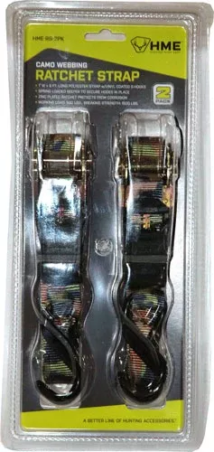 HME Products Ratchet Strap 1"x8' Camo 2-Pack