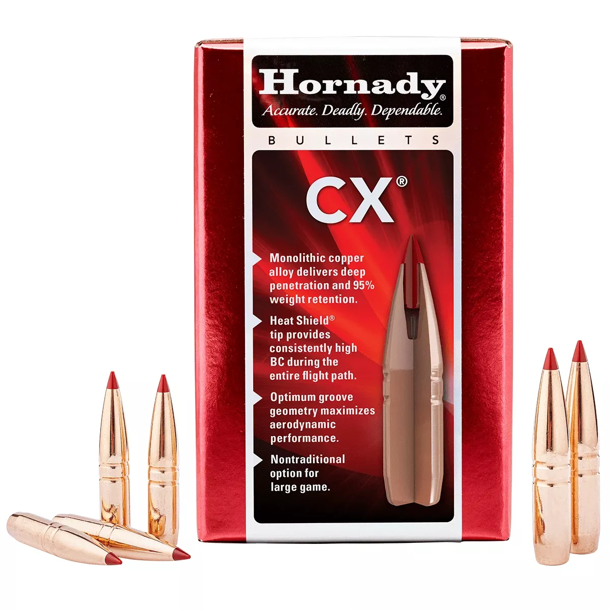 Hornady 301934 CX 30 Cal 180 gr Copper Solid 50 Per Box