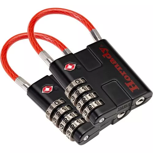 Hornady 96022 Rapid Safe TSA Lock Open With Combination Black/Red 2 Per Pkg
