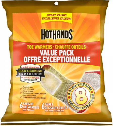 HotHands Toe Warmers 6-Pair Value Pack 8-Hour Adhesive