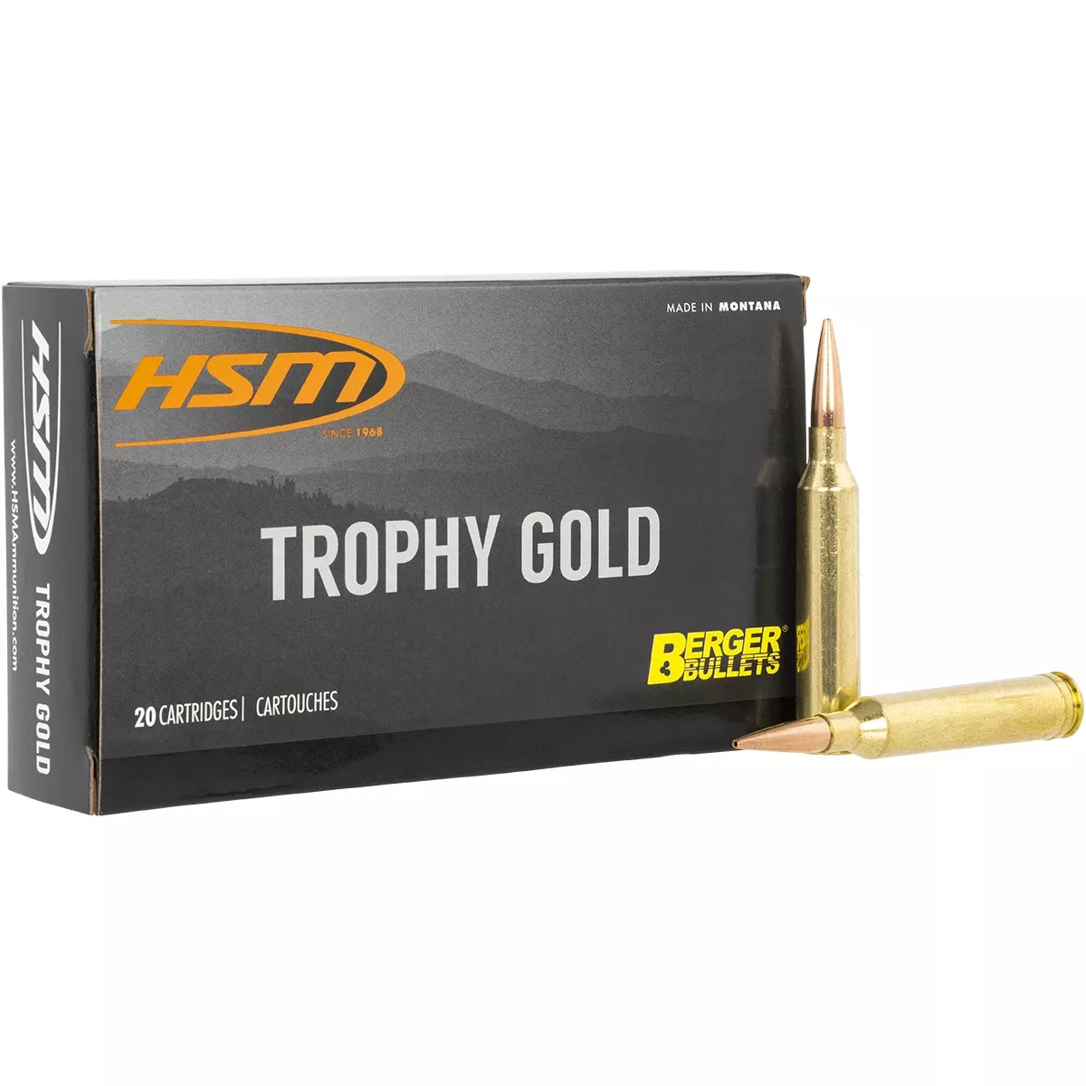 HSM 65X284130VLD Trophy Gold6.5x284 Norma 130 gr Berger Hunting VLD Match (BHVLDM) 20 Bx/25 Cs