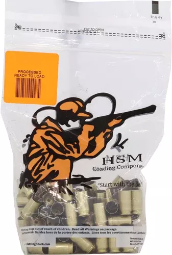 HSM Ammo 9mm Luger Once-Fired Unprimed Brass Cases 100 Pack