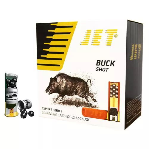 Jet CJ1200BS25PK Jet Export Series 12 Gauge 2.75" 1 1/5 oz9 Pellet 00 Buck Shot 250 Rds/ 1 Cs