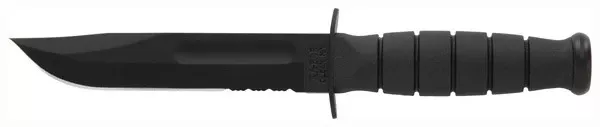 Ka-Bar Short 5.25" Partially Serrated Fixed Blade Knife w/ Plastic Sheath