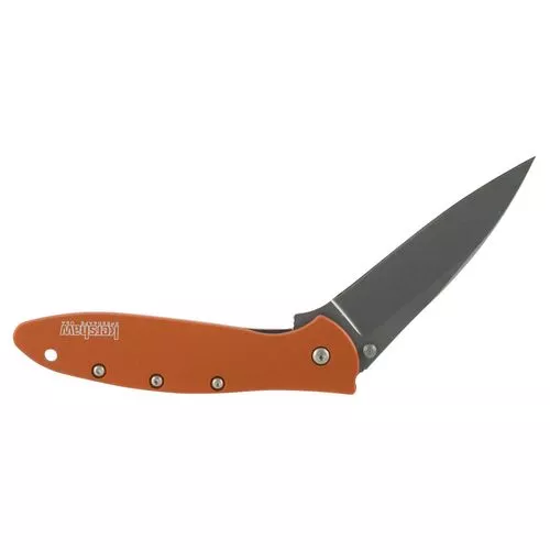 Kershaw 1660OR Leek3" Modified Drop Point Plain Bead Blasted 14C28N Sandvik Orange Anodized Aluminum Handle Folding
