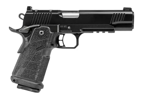 Kimber Mfg, Inc 3600303 DS Warrior 10mm Auto 18+1 5" Matte Stainless Barrel, KimPro Black Optic Cut/Serrated Slide, Black Stainless Steel Frame w/Beavertail & Picatinny Rail, Black Carbon Fiber Grip,