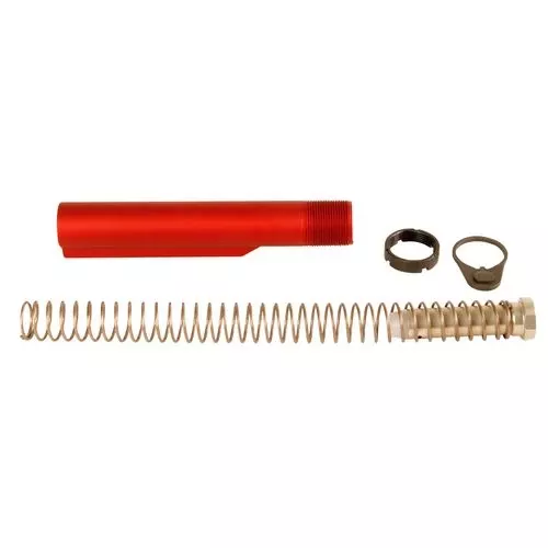 LBE Unlimited MILBUFKT-RED Mil-Spec Buffer Tube Kit6 Position AR-15 Red