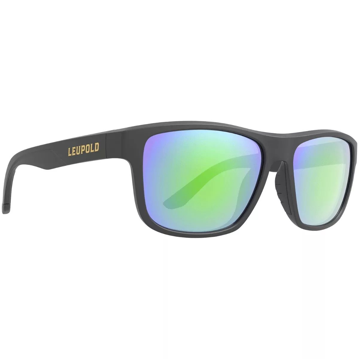 Leupold 179099 KatmaiPolycarbonate Emerald Mirror Lens Matte Black Polyamide Wraparound Frame Includes Carrying Case, Bag, & Lens Cloth