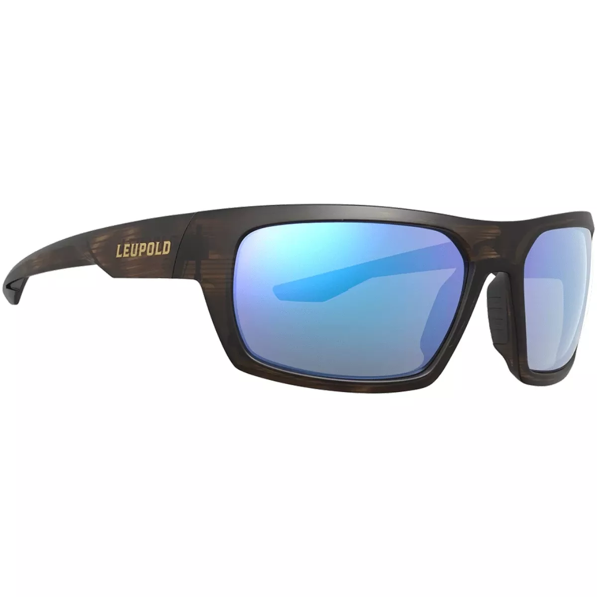 Leupold 179630 PackoutPolycarbonate Blue Mirror Lens Matte Tortoise Polyamide Wraparound Frame Includes Carrying Case, Bag, & Lens Cloth