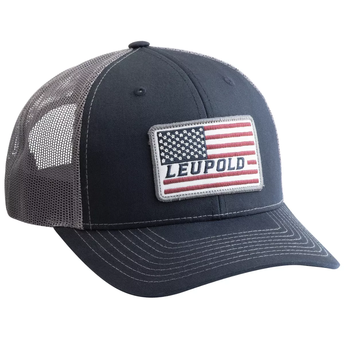 Leupold 179858 Trucker Navy/Gray Semi-Structured American Flag Patch