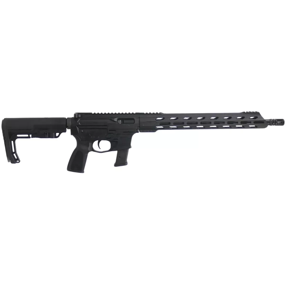 Live Free Armory LF9CH85001 Challenger 9mm Luger 17+1 16" Steel Threaded Barrel, 15" Free-Float M-LOK Handguards, Black Cerakote Aluminum Receiver, Black Polymer 6 Position Collapsible Battle Link Minimalist Stock
