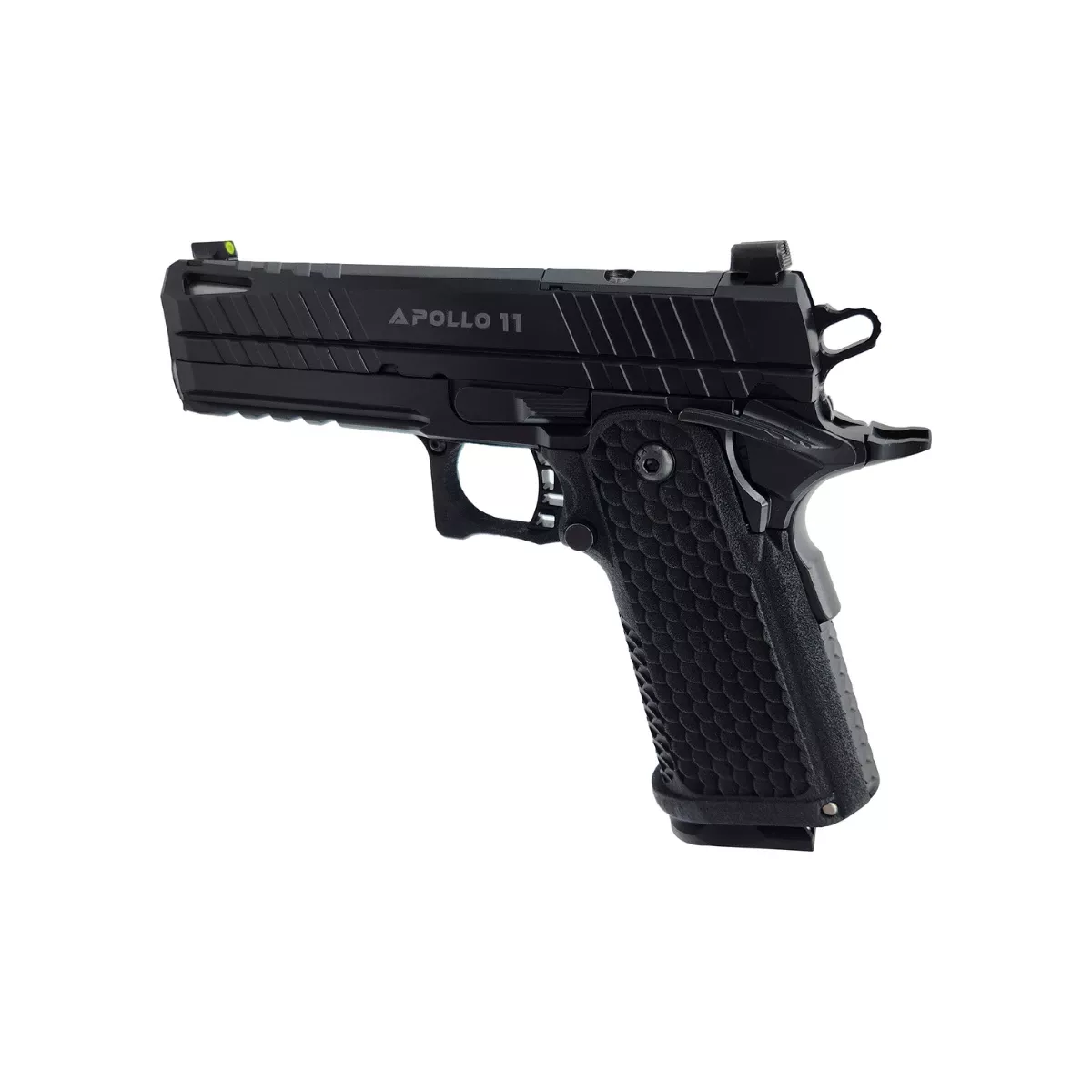 Live Free Armory LFAPS61401 Apollo 11 Sub-Compact Frame 9mm Luger 3.50" Stainless Match Grade Bull Barrel, Elite Black Cerakote Optic Cut/Serrated Stainless Steel Slide, Elite Black Cerakote Steel Frame w/Beavertail & Picatinny Rail