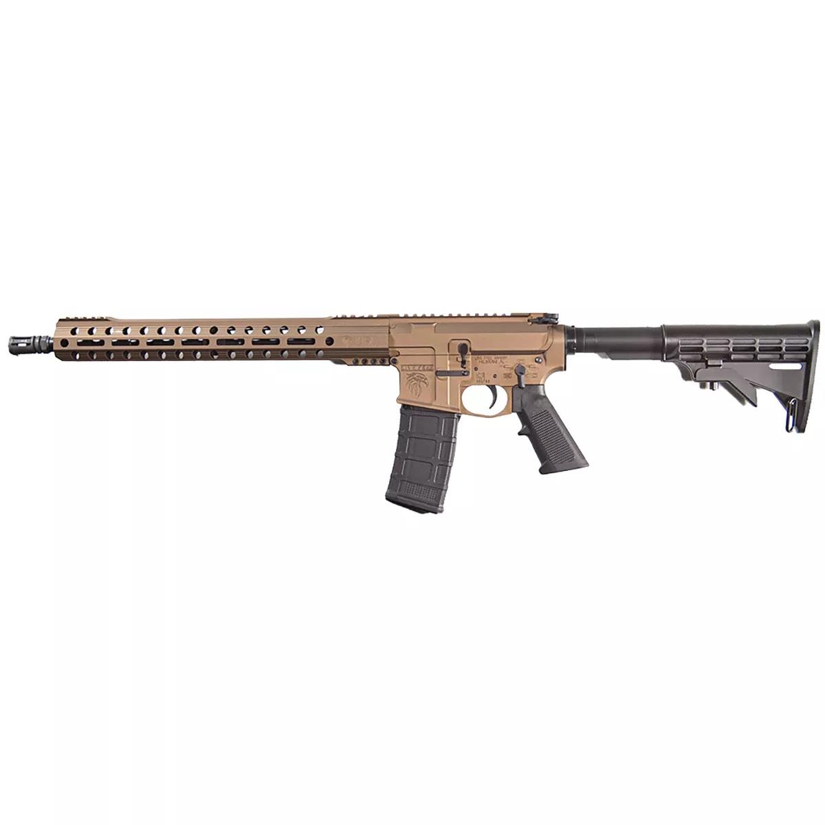 Live Free Armory LFBRL84034 Battle Rifle Lite 5.56x45mm NATO 30+1 16" Threaded Government Profile Barrel, Burnt Bronze Cerakote M4 Flat Top Aluminum Receiver, 15" M-LOK Handguard, Polymer 6 Position Collapsible Thril Combat Competitive Stock