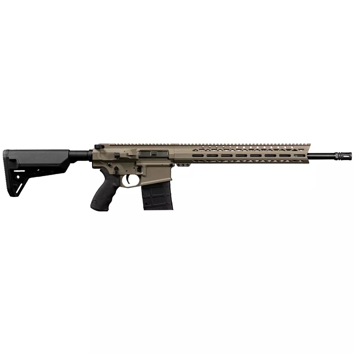 Live Free Armory LFHUN81012 Hunter 7.62x51mm NATO 10+1 18" Heavy Threaded Steel Barrel, Flat Dark Earth Cerakote M4 Flat Top w/Feed Ramps Aluminum Receiver, Black Polymer 6 Position Collapsible Magpul SL-S Stock