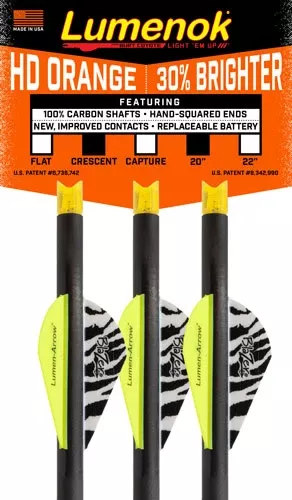 Lumenok Xbow Arrow 20" Carbon HD Orange Crescent Nock 3-Pack