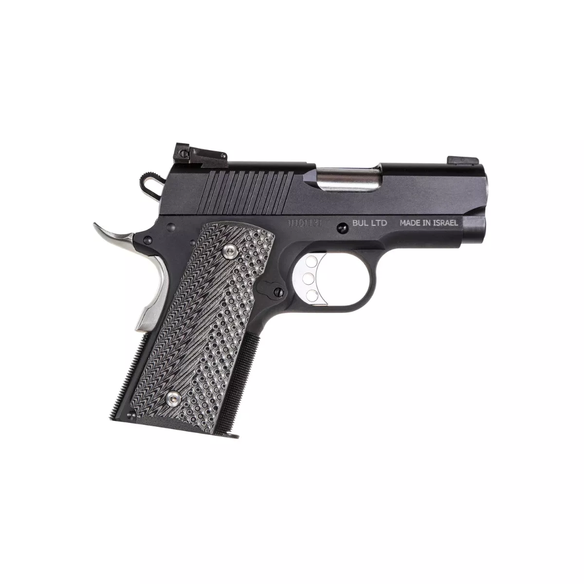 Magnum Research DE1911U 1911U 45 ACP 6+1, 3" Black Steel Bull Barrel, Matte Black Serrated Carbon Steel Slide, Black Anodized Aluminum Frame w/Beavertail, Black/Gray G10 Grip, Grip Safety