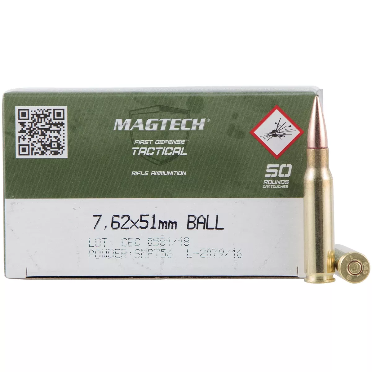 Magtech 762A Tactical/Training7.62x51mm NATO 147 gr Full Metal Jacket (FMJ) 50 Bx Rifle Ammo