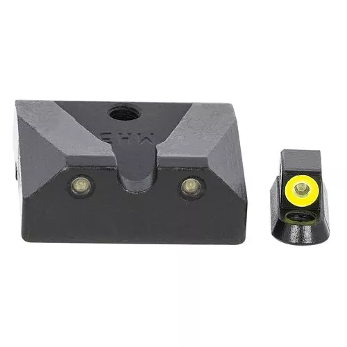 Meprolight USA 477873121 Mepro Hyper-Bright Self-Illuminated Sights Fixed Tritium Yellow Front, Green Rear Black Frame for CZ Shadow 2