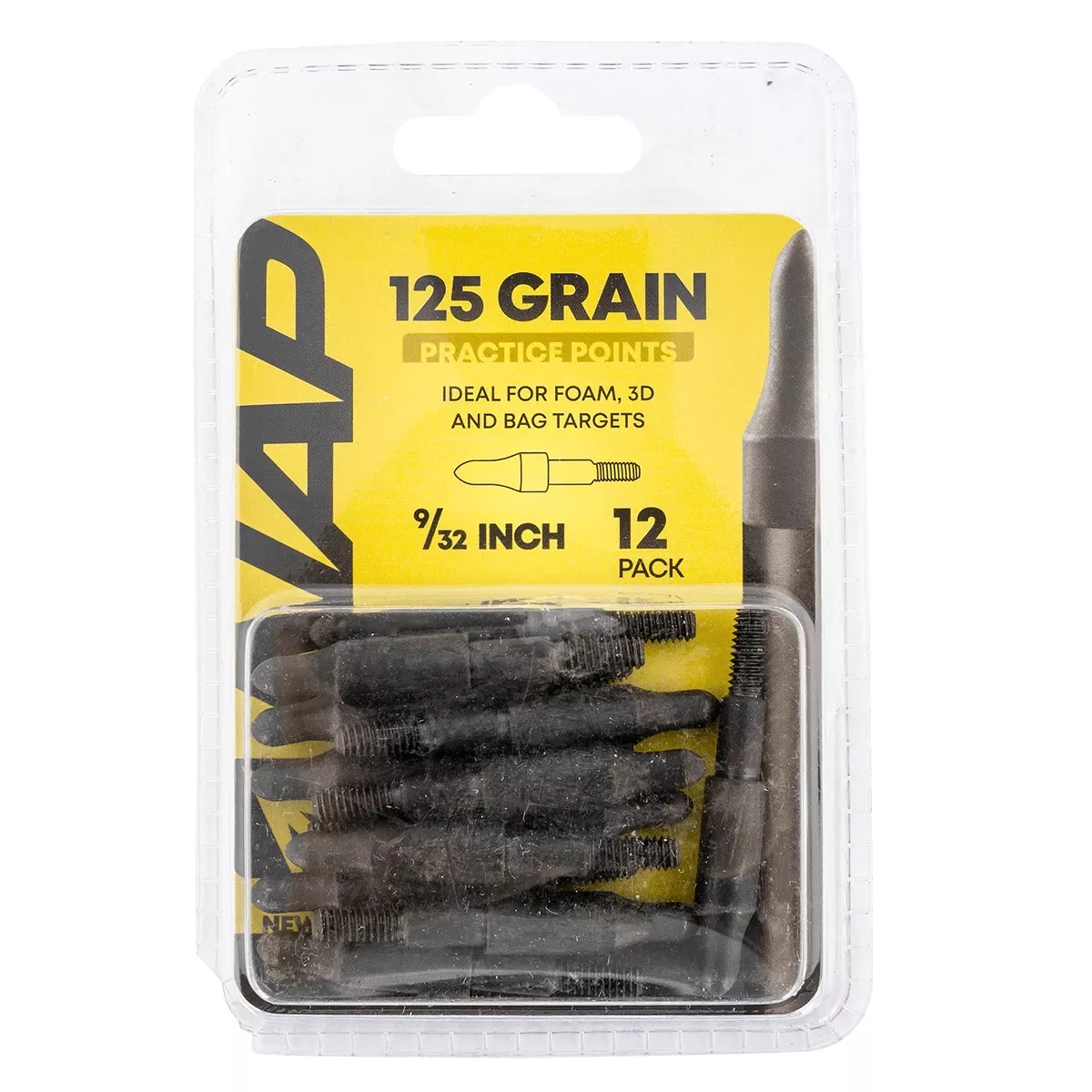 NAP NAP60P3DP932X 3D Practice Points Field Tips Fixed 125 GR Black/ 12 Pack