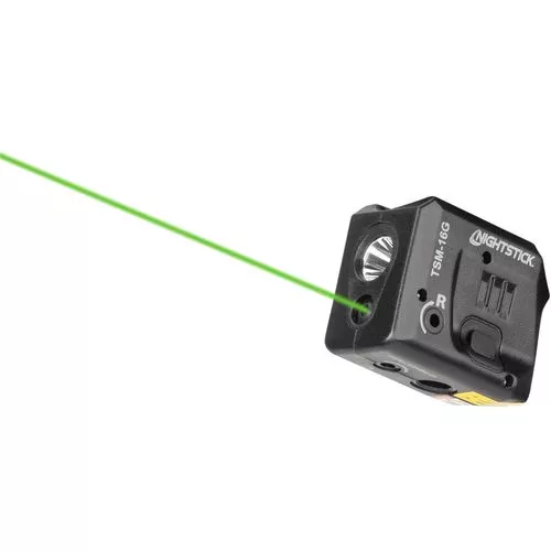 Nightstick TSM16G Subcompact Weapon Light Springfield Hellcat 150 Lumens Output White LED Light Green Laser 100 Meters Beam Matte Black Polymer 2