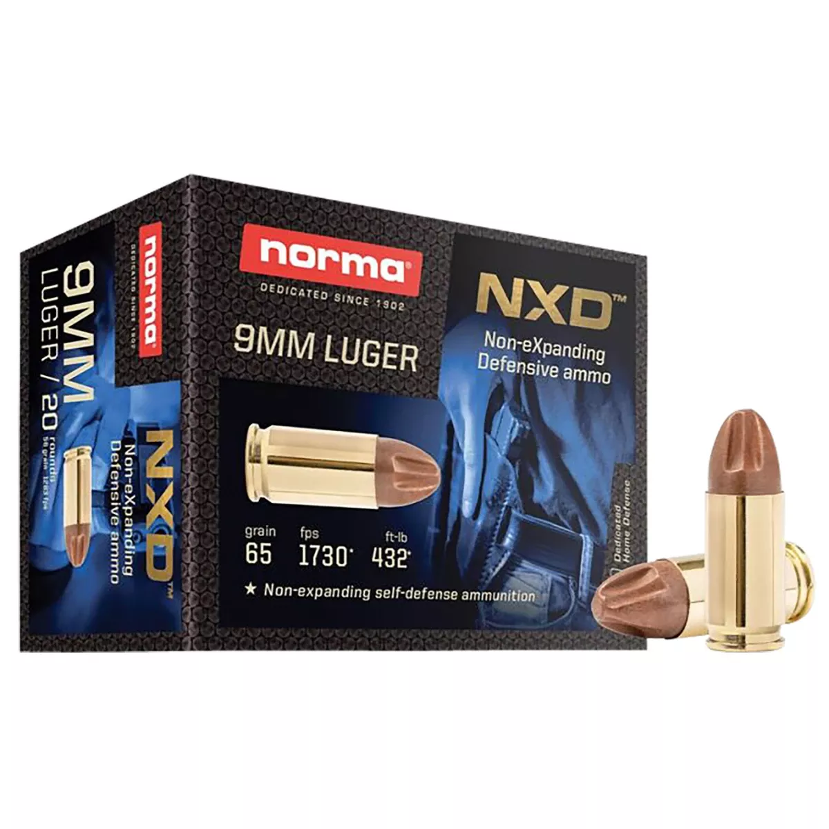 Norma Ammunition Self Defense NXD 9mm Luger 65 gr - 20 Per Box / 10 Boxes Per Case