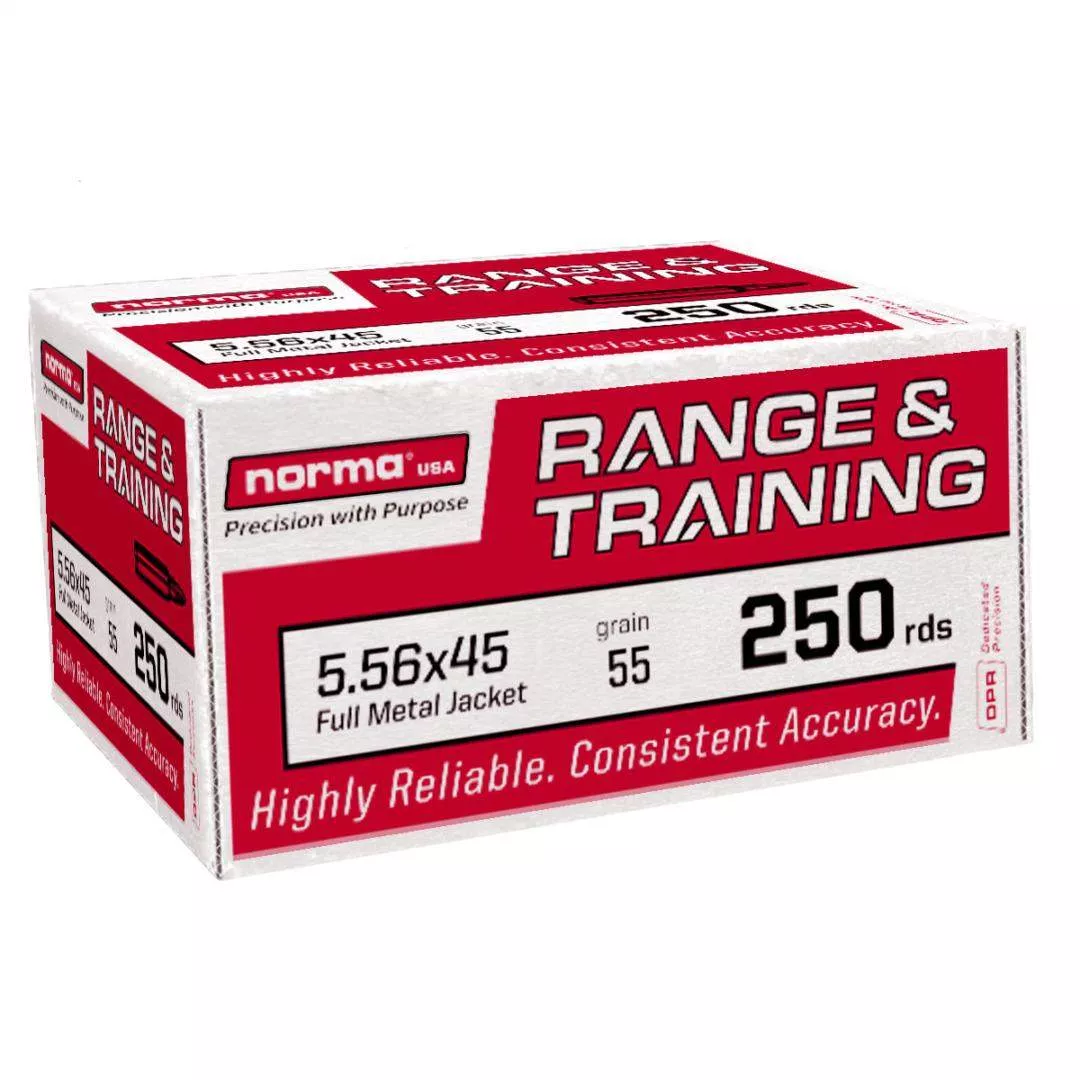 Norma Range & Training Rifle Ammunition 5.45×39 62gr FMJ 3150 fps 250/ct