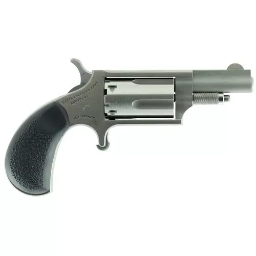 North American Arms 22MGRC Mini-Revolver22 WMR 5rd 1.63" Barrel, Stainless Steel Barrel/Cylinder/Frame, Exclusive Black Rubber Grip