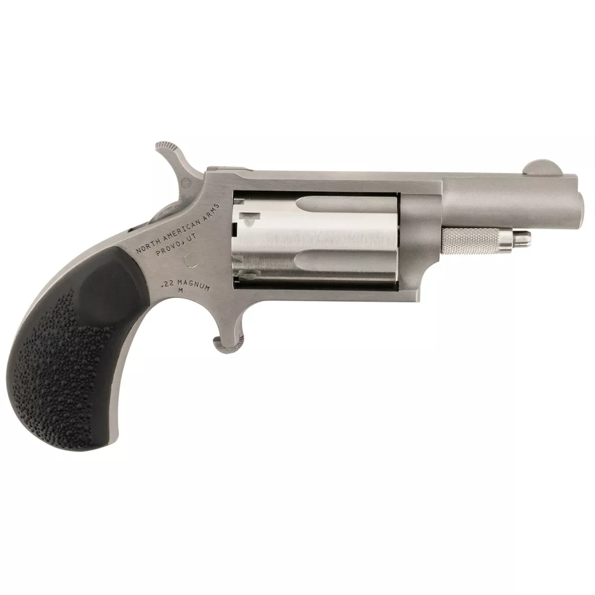 North American Arms Mini-Revolver Carry Combo 22 WMR 5 Shot 1.63" Barrel - Stainless Steel Barrel/Cylinder/Frame, Black Rubber Grip