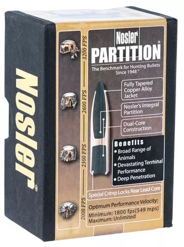 Nosler 35277 Rifle Bullets 8mm 200Gr Partition Spitzer .323 50Bx