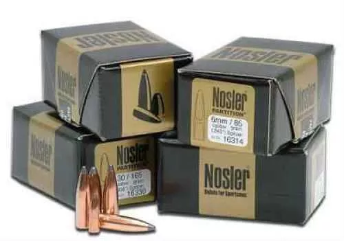 Nosler 6.5mm/264 Caliber 140 Grains Spitzer Partition Bullets (Per 50) 16321