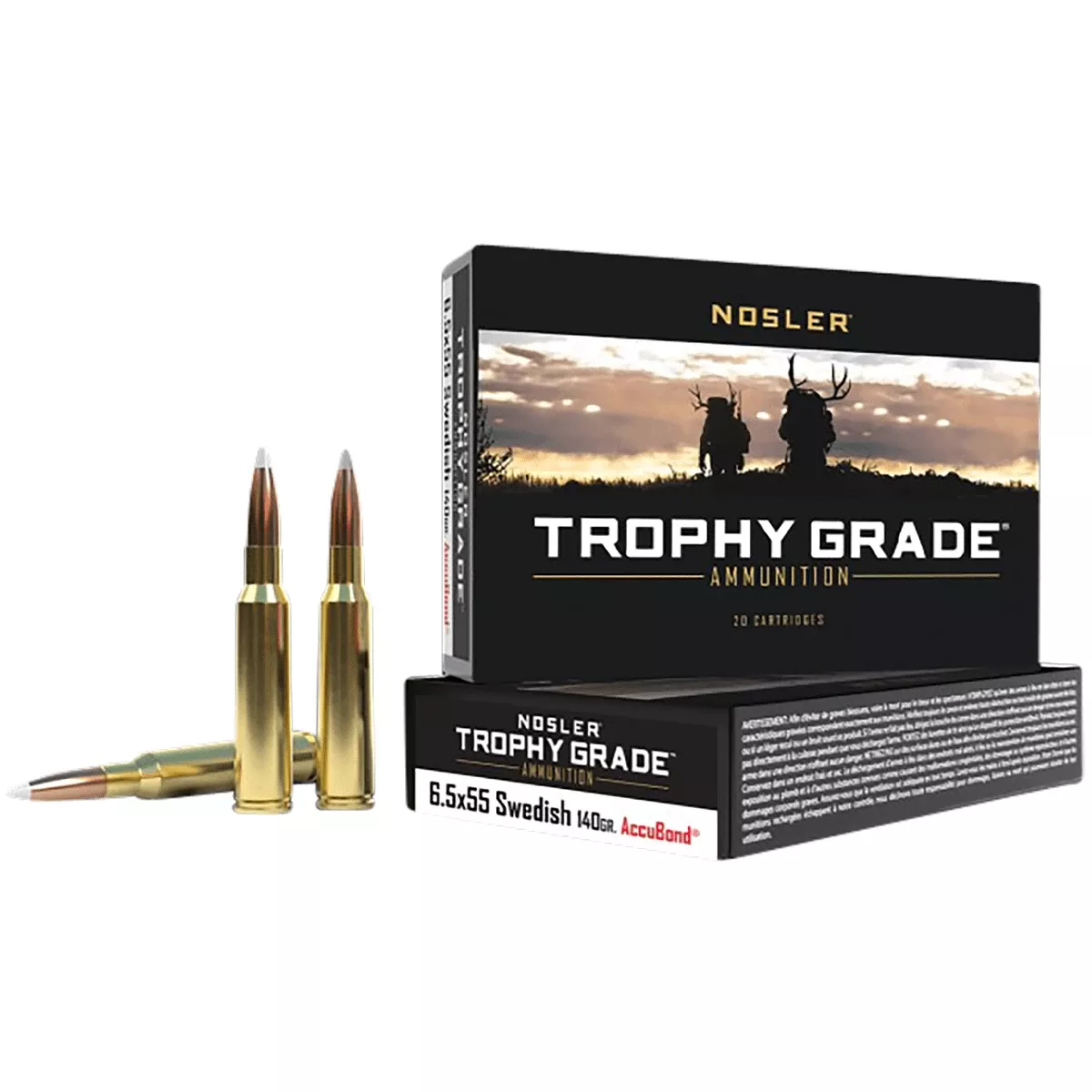 Nosler Trophy Grade 6.5x55 Swedish 140 gr Nosler AccuBond 20 Per Box