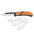Outdoor Edge RazorLite EDC 3.0" Folding Plain 420J2 SS Grivory/TPR Orange Handle - 4 Blades