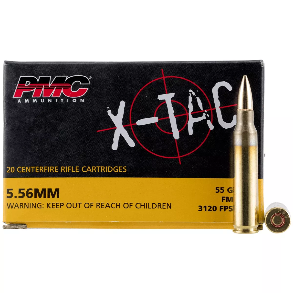 PMC X-TAC 5.56x45mm NATO 55 Grain FMJ 20 Round Box 556X
