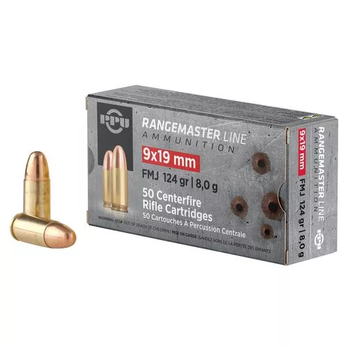 PPU Rangemaster 9mm Luger 124 gr Full Metal Jacket (FMJ) - PPRM9