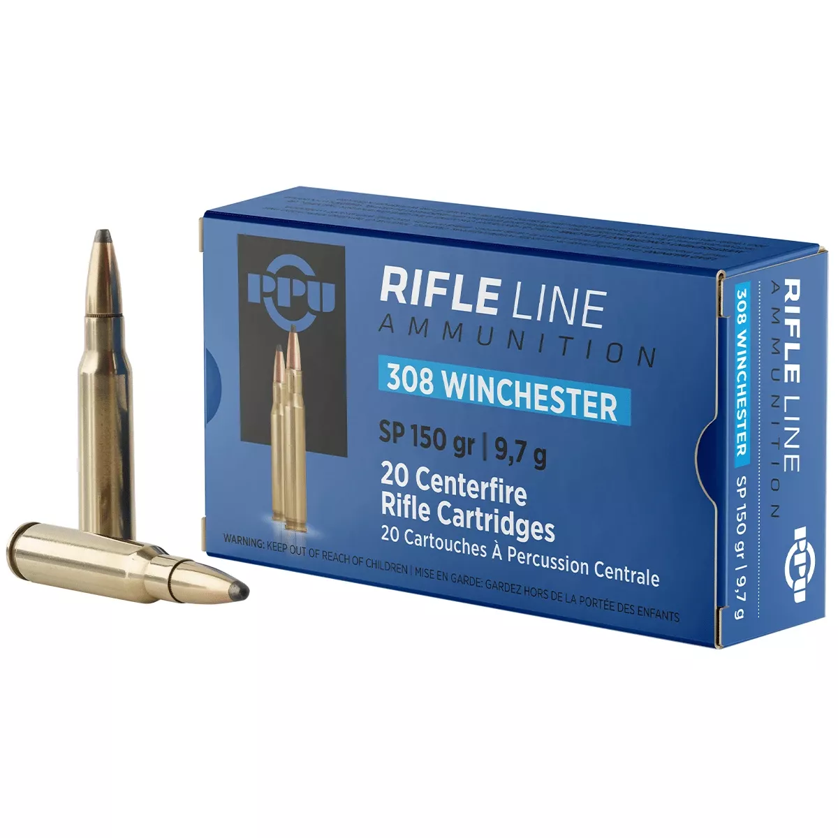 PPU Standard Rifle 308 Win 150 gr Soft Point (SP) - PP3081