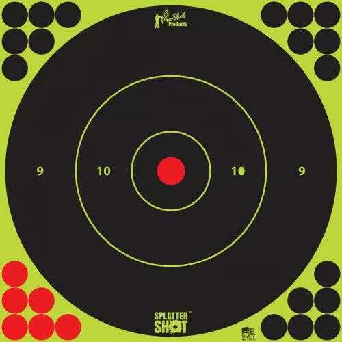 Pro-Shot 12BGREEN5PK SplatterShot Peel & Stick Self-Adhesive Black/Green Bullseye 12" 5 Pack