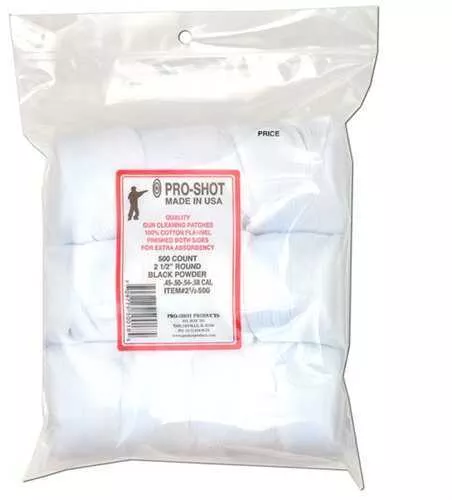 Pro-Shot .45-.58 Caliber 21/2"RD. 500CT. Round Patches