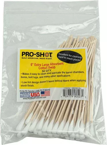 Pro-Shot Products Cotton Tip Swabs XL 6" 50-Count