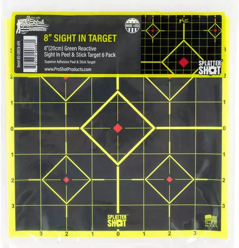 Pro-Shot Splatter Sight-In Diamond Self-Adhesive Adhesive Paper Target 8" 6 Per Pack