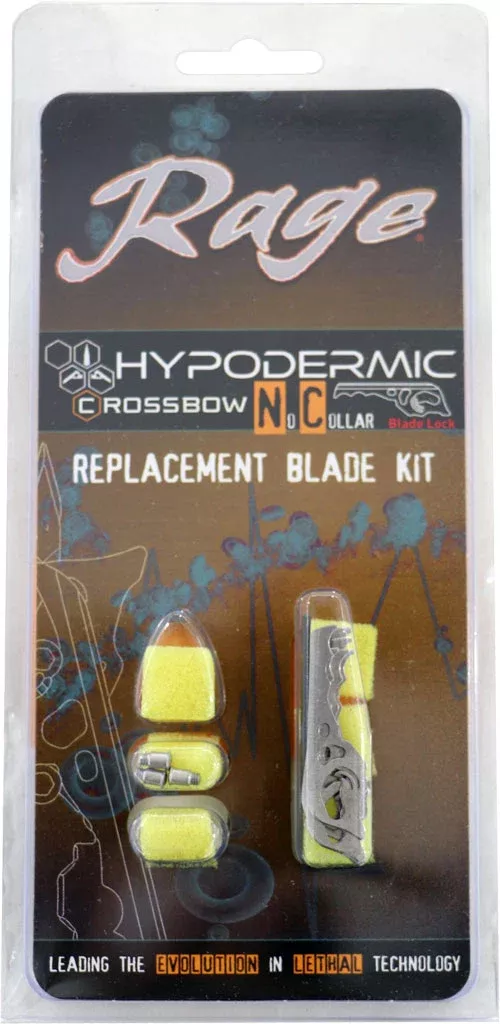 Rage Replacement Blades Hypodermic NC Crossbow Broadhead 2-Blade 3-Pack