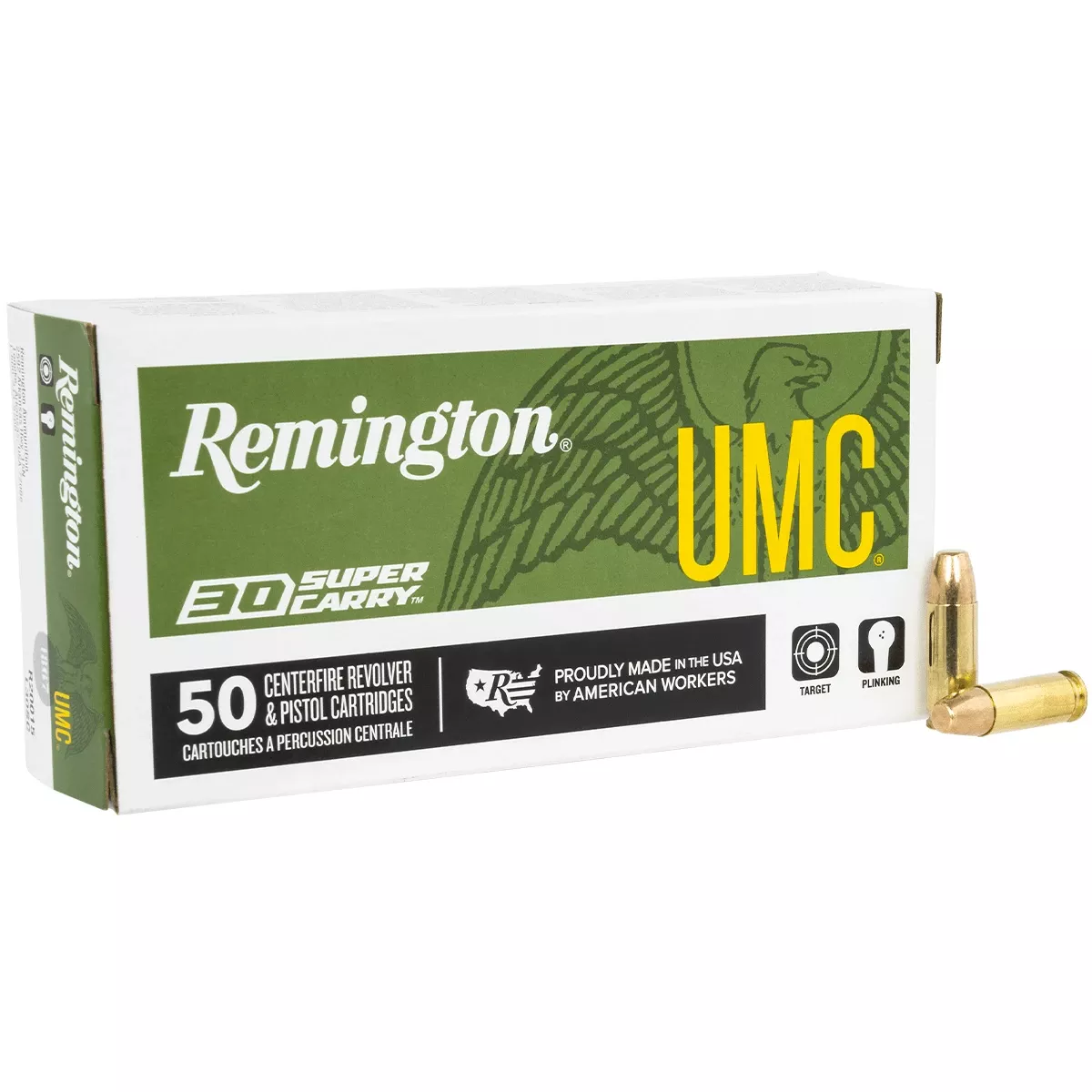 Remington Ammunition R20015 UMC 30 Super Carry 100 gr Full Metal Jacket 50 Per Box
