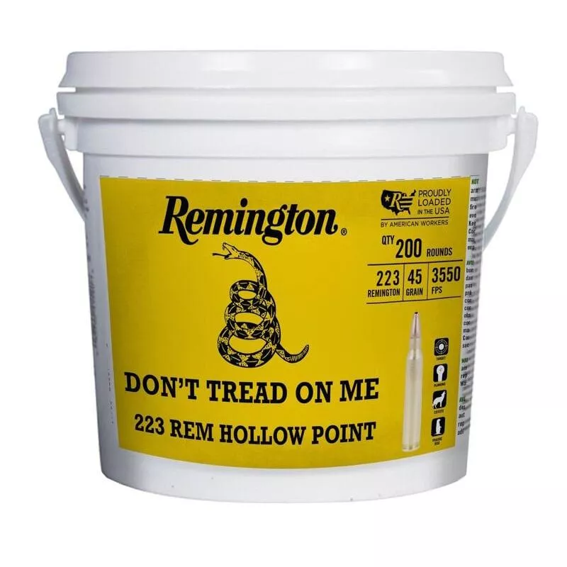 Remington UMC 250th Anniversary “Don’t Tread On ME” Ammunition .223 Rem 45gr JHP 3550 fps 200/ct