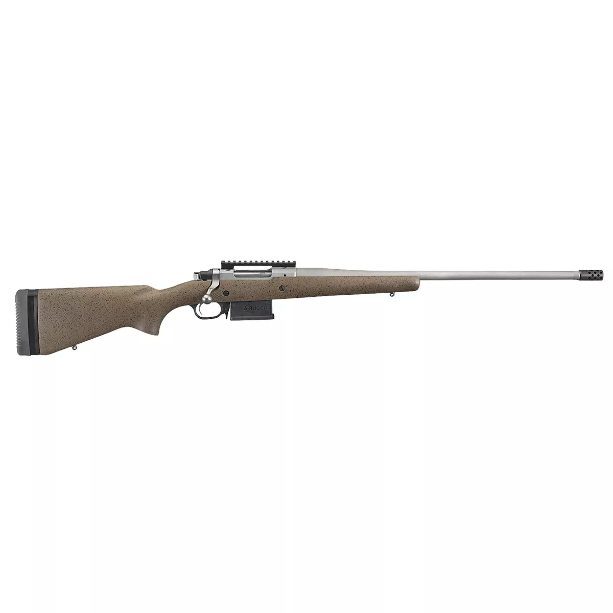 Ruger 47198 Hawkeye Long-Range Hunter 6.5 Creedmoor 5+1 22" Matte Stainless Black Speckled Brown Synthetic Stock Right Hand (Full Size)