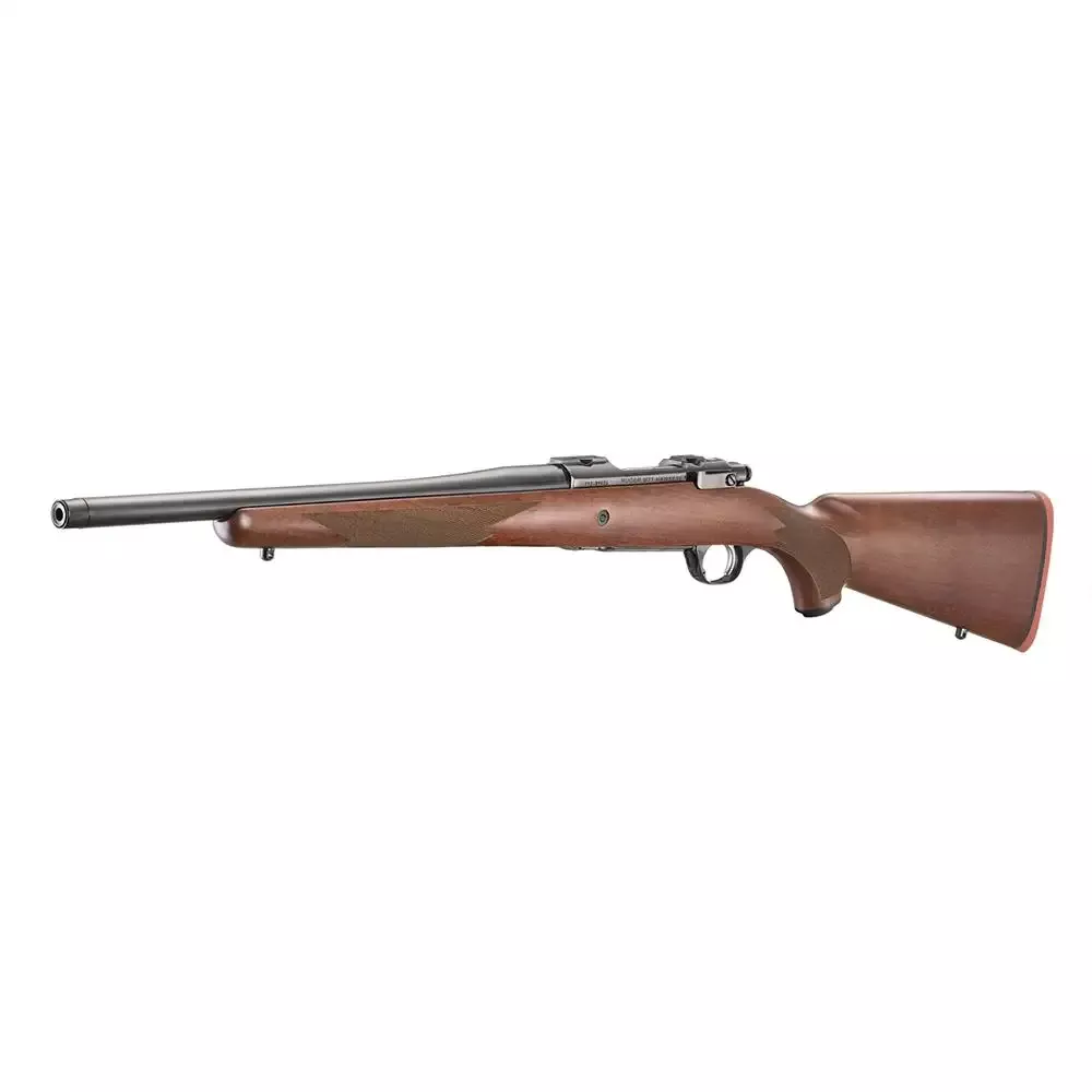 RUGER HAWKEYE HUNTER 358WIN RIFLE 16.6″ T.B. WALNUT/BLUED 4RD
