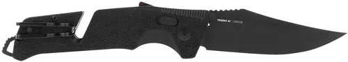 S.O.G Trident AT 3.70" Folding Clip Point Plain Titanium Nitride Cryo D2 Steel Blade Grn Olive Drab W/FDE A