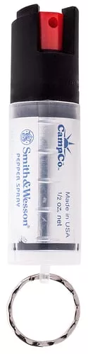 S&W Pepper Spray 1201 Pepper SprayOC Pepper Range 10 ft 0.50 oz Clear Includes Keycap