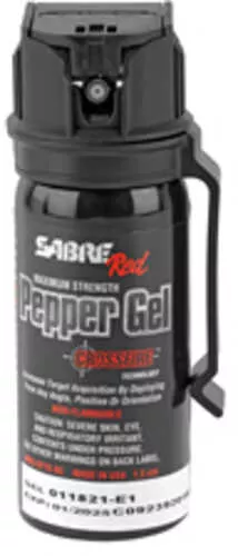 Sabre Crossfire 1.8 oz Pepper Gel w/ Belt Clip Black
